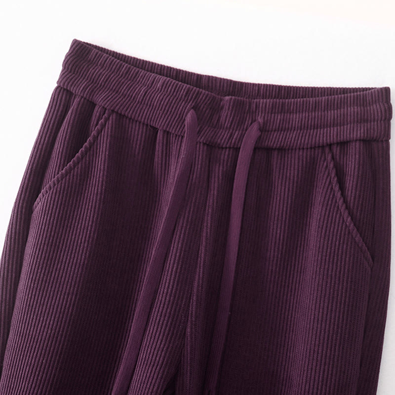 Pantalon décontracté en velours côtelé et coton rembourré pour femme Buddha Stones avec poches - image 31