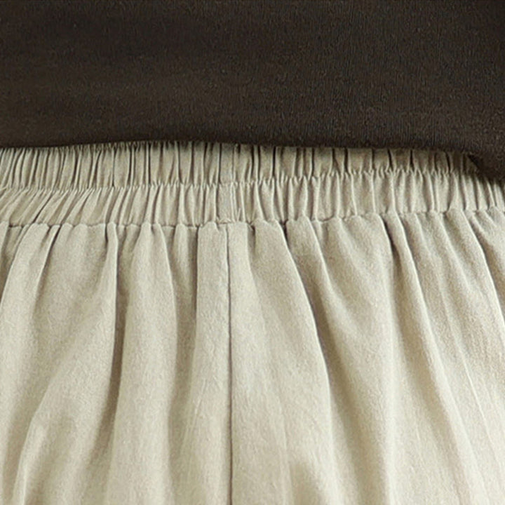 Pantalon décontracté en coton à jambes droites Buddha Stones pour femme avec poches - image 7