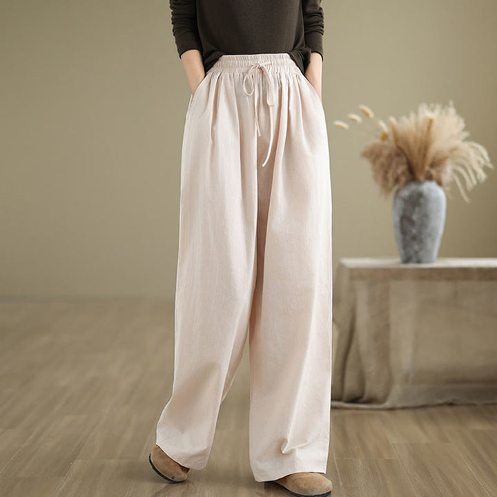 Pantalon décontracté en coton à jambes droites Buddha Stones pour femme avec poches - Blush lavande - US8-10，UK/AU12-14，EU40-42 (2XL) - image 19