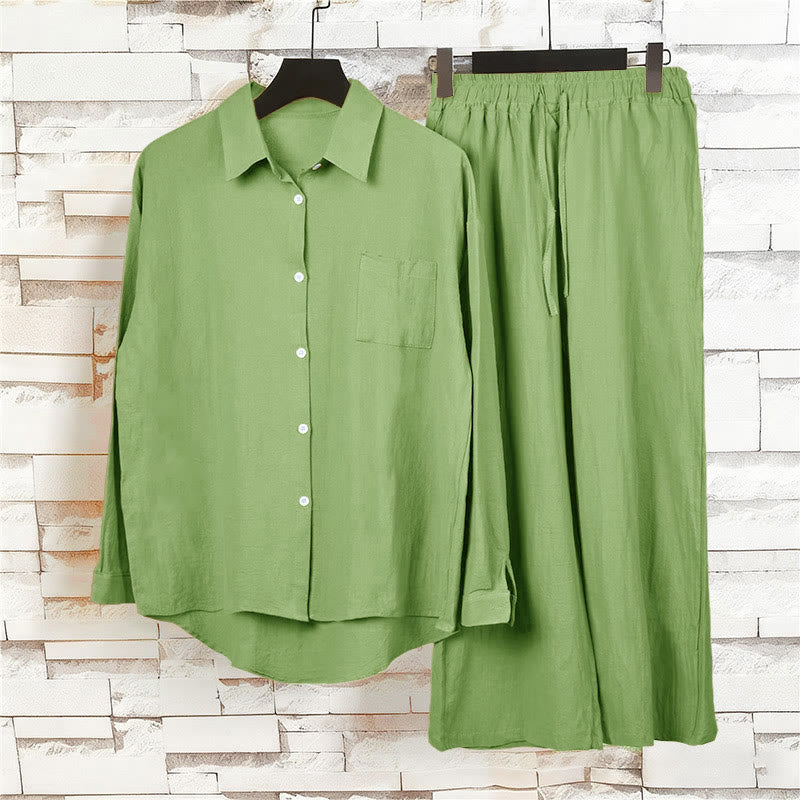 Ensemble 2 pièces pour femme, haut à manches longues avec poches et cordon de serrage, motif Buddha Stones, vêtements de méditation en coton et lin - image 5
