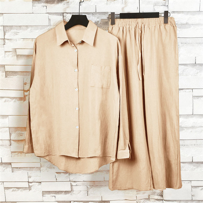 Ensemble 2 pièces pour femme, haut à manches longues avec poches et cordon de serrage, motif Buddha Stones, vêtements de méditation en coton et lin - image 17