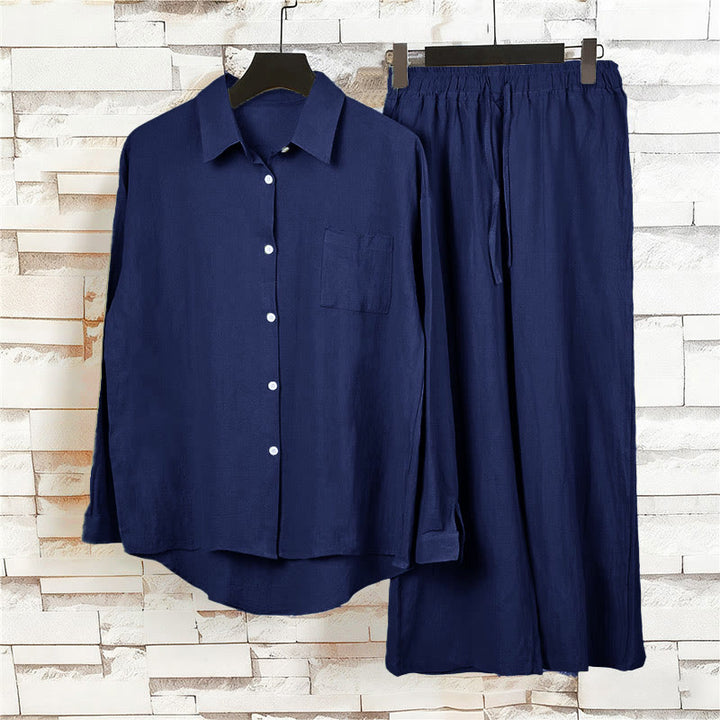 Ensemble 2 pièces pour femme, haut à manches longues avec poches et cordon de serrage, motif Buddha Stones, vêtements de méditation en coton et lin - image 35