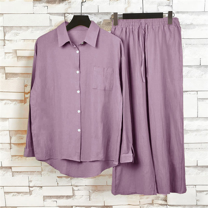 Ensemble 2 pièces pour femme, haut à manches longues avec poches et cordon de serrage, motif Buddha Stones, vêtements de méditation en coton et lin - image 59