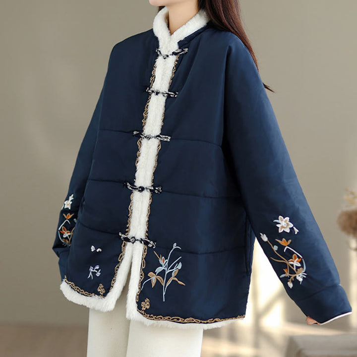 Veste matelassée en coton épais à manches longues pour femme Buddha Stones avec poches - image 2