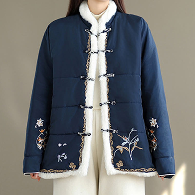 Veste matelassée en coton épais à manches longues pour femme Buddha Stones avec poches - image 1