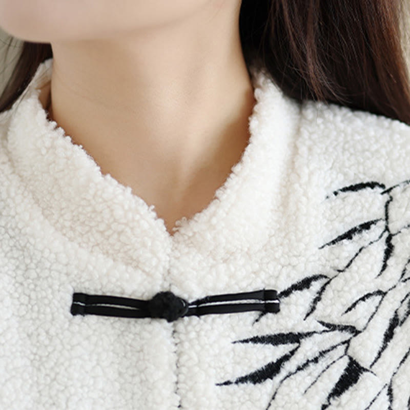 Veste brodée à manches longues en coton épais avec poches pour femme Buddha Stones - image 10