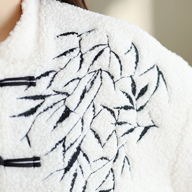 Veste brodée à manches longues en coton épais avec poches pour femme Buddha Stones - image 8