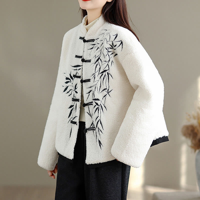 Veste brodée à manches longues en coton épais avec poches pour femme Buddha Stones - image 6