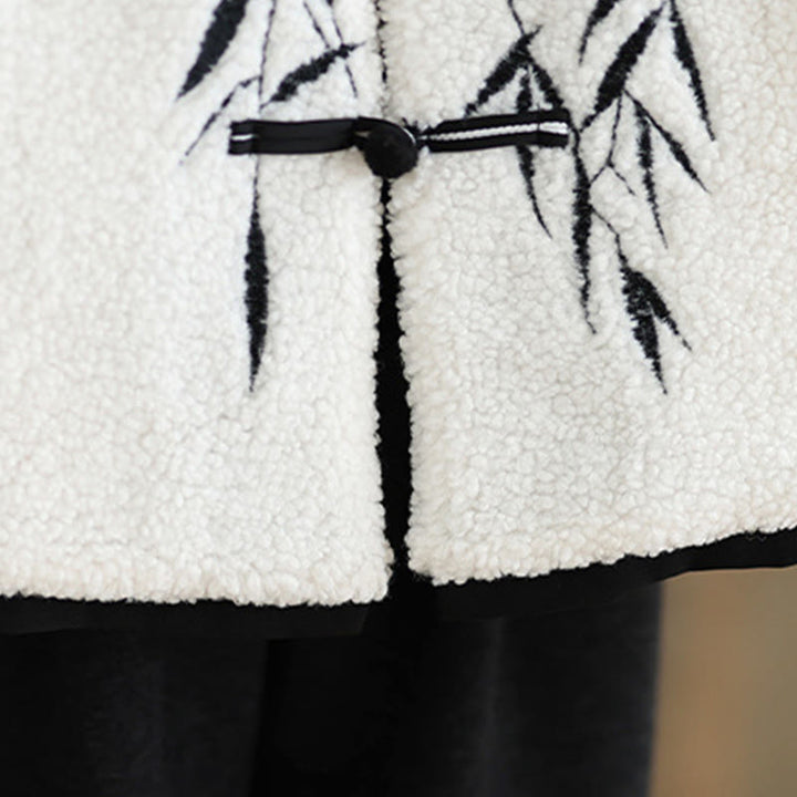 Veste brodée à manches longues en coton épais avec poches pour femme Buddha Stones - image 9