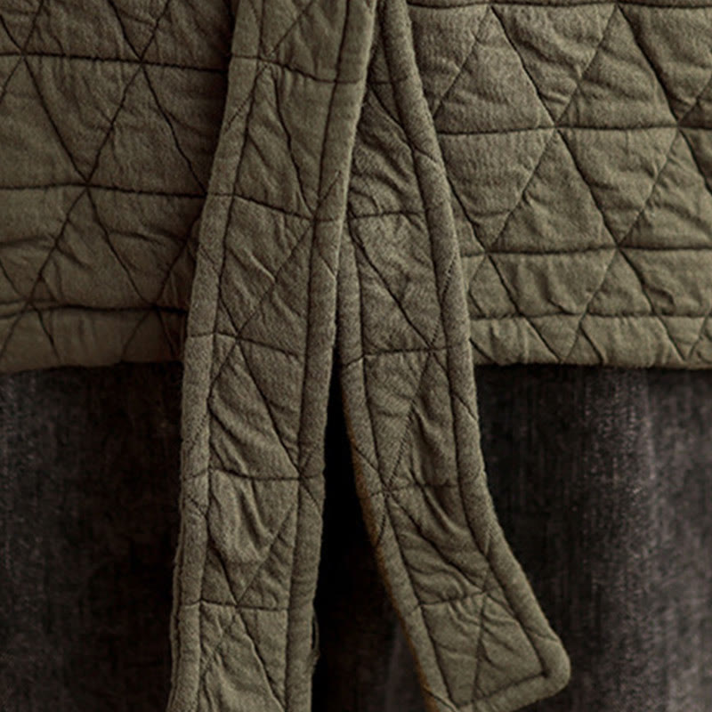 Veste en coton épais à manches longues et boutons pour femme Buddha Stones avec poches - image 12