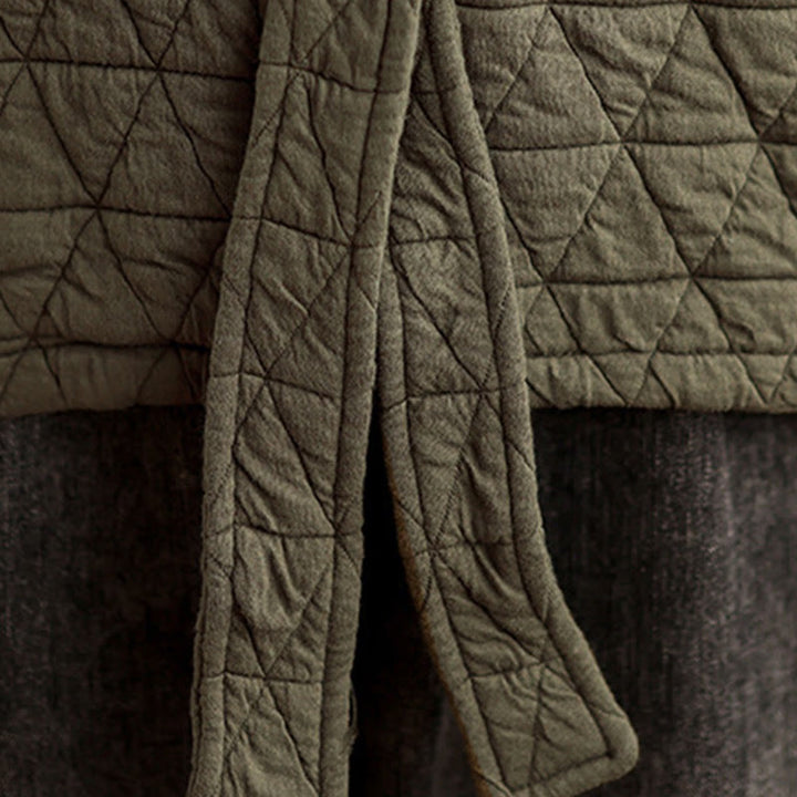 Veste en coton épais à manches longues et boutons pour femme Buddha Stones avec poches - image 12