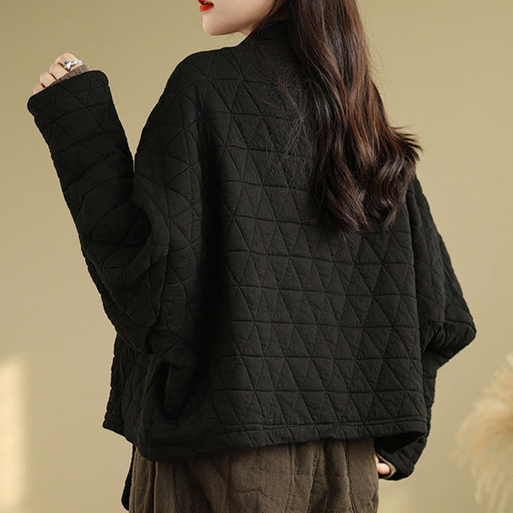 Veste en coton épais à manches longues et boutons pour femme Buddha Stones avec poches - image 16