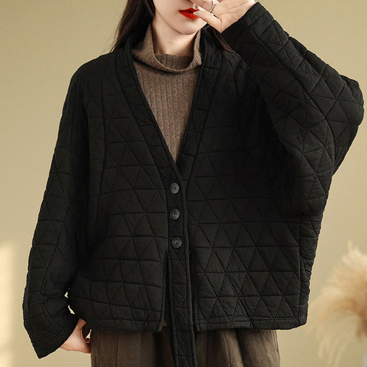 Veste en coton épais à manches longues et boutons pour femme Buddha Stones avec poches - image 17