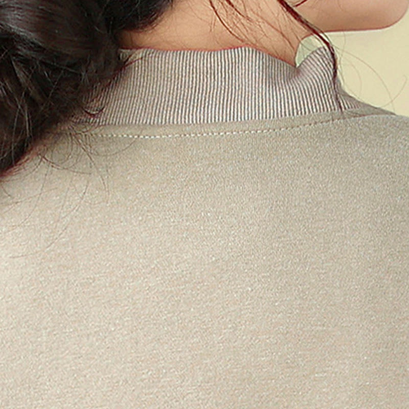 Veste en coton à manches longues et col ras du cou pour femme avec poches et boutons Buddha Stones - image 17