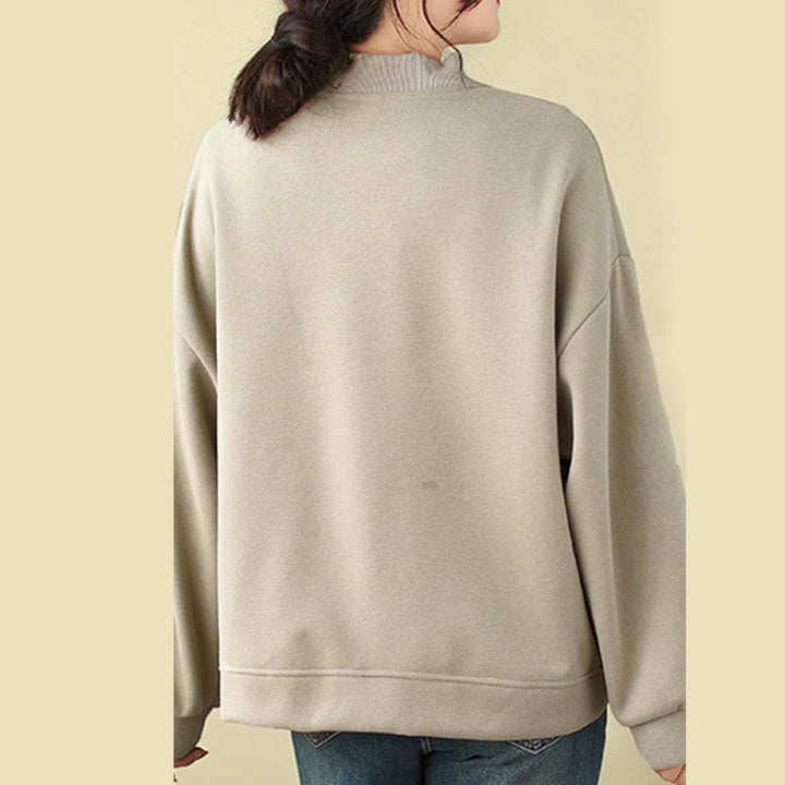 Veste en coton à manches longues et col ras du cou pour femme avec poches et boutons Buddha Stones - image 11