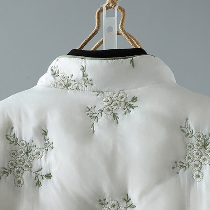 Veste en coton épais à manches longues et boutons grenouille brodés Buddha Stones pour femme avec poches - image 8