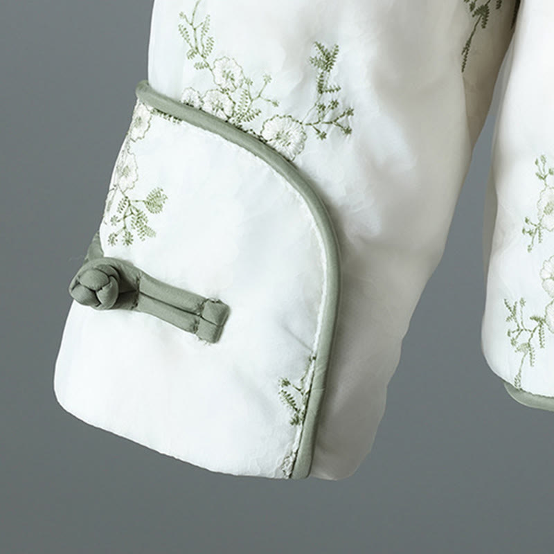 Veste en coton épais à manches longues et boutons grenouille brodés Buddha Stones pour femme avec poches - image 9