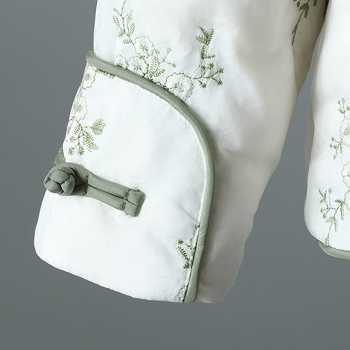 Veste en coton épais à manches longues et boutons grenouille brodés Buddha Stones pour femme avec poches - image 9