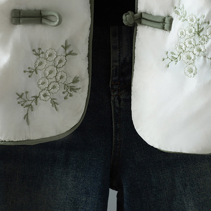 Veste épaisse à manches longues et poches, brodée, avec boutons brandebourg, motif Buddha Stones pour femme - image 10