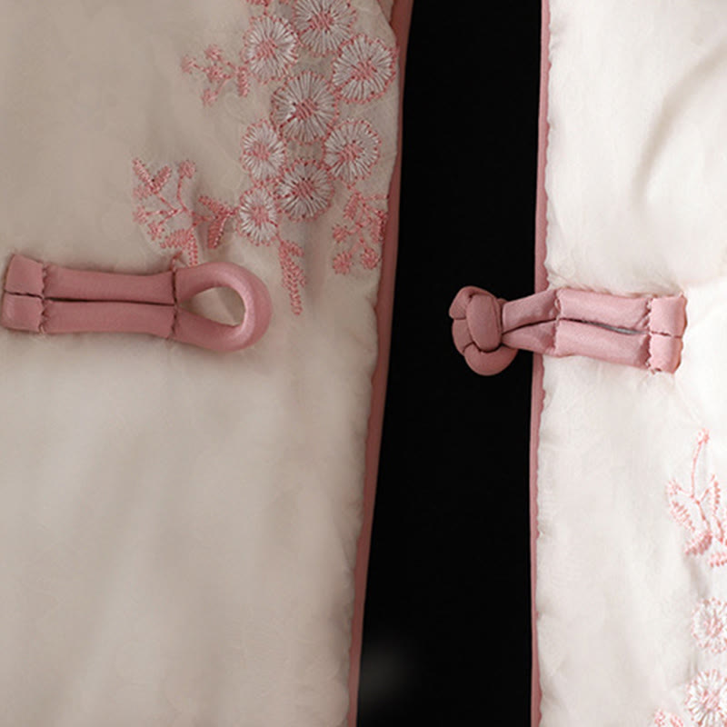 Veste en coton épais à manches longues et boutons grenouille brodés Buddha Stones pour femme avec poches - image 19