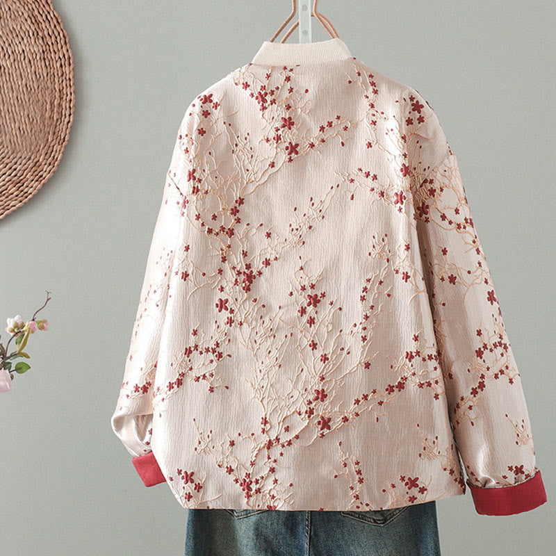 Veste en coton épais à manches longues et boutons jacquard pour femme Buddha Stones avec poches - image 1