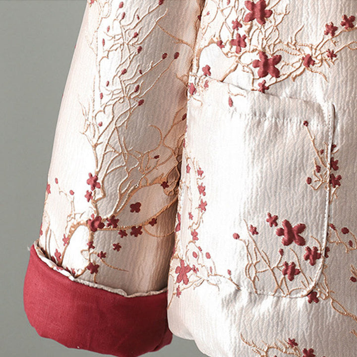 Veste en coton épais à manches longues et boutons jacquard pour femme Buddha Stones avec poches - image 4