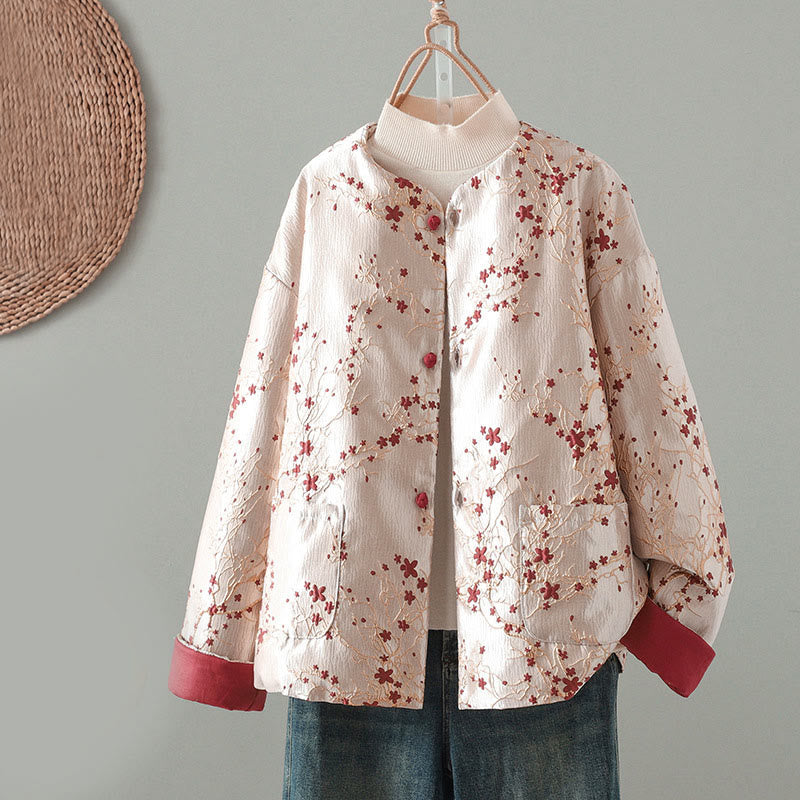 Veste en coton épais à manches longues et boutons jacquard pour femme Buddha Stones avec poches - Blush lavande - US14，UK/AU18，EU46 (2XL) - image 0