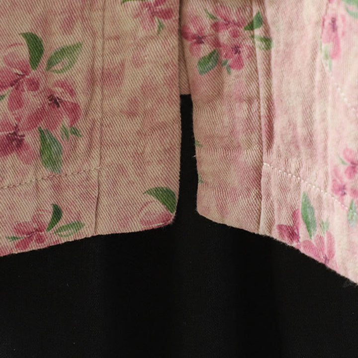 Veste en polyester à manches longues et boutons grenouille pour femme avec imprimé floral Buddha Stones et poches - image 11