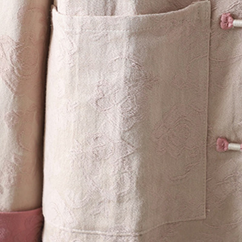 Chemise décontractée en coton à manches longues et col montant pour femme avec motif floral Buddha Stones - image 8