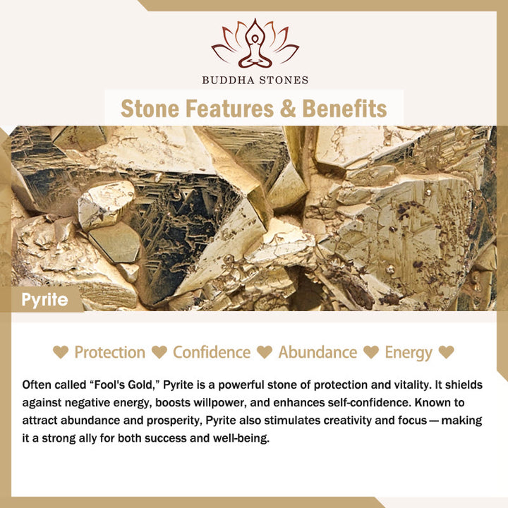 Bracelet de protection et de confiance en perles irrégulières de pyrite et Buddha Stones - image 6