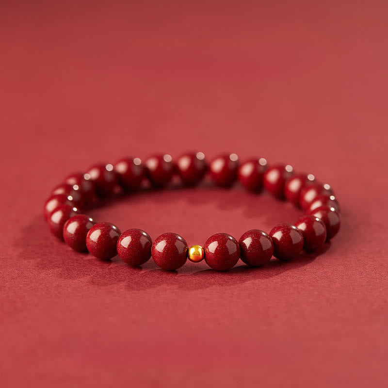 Bracelet de bénédiction en argent sterling 925 et perles de cinabre avec Buddha Stones - Cinabre 8 mm et argent sterling 925 5 mm - image 8