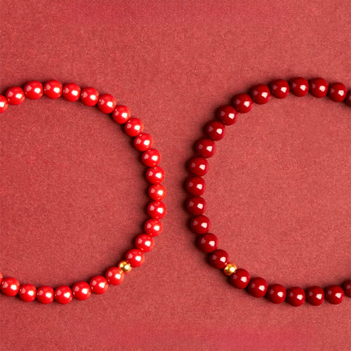 Bracelet de bénédiction en argent sterling 925 et perles de cinabre avec Buddha Stones - image 10