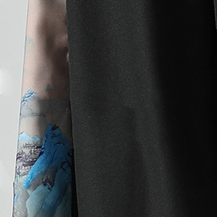 Buddha Stones Pantalon large pour homme à motif montagnes et rivières avec poches - image 10