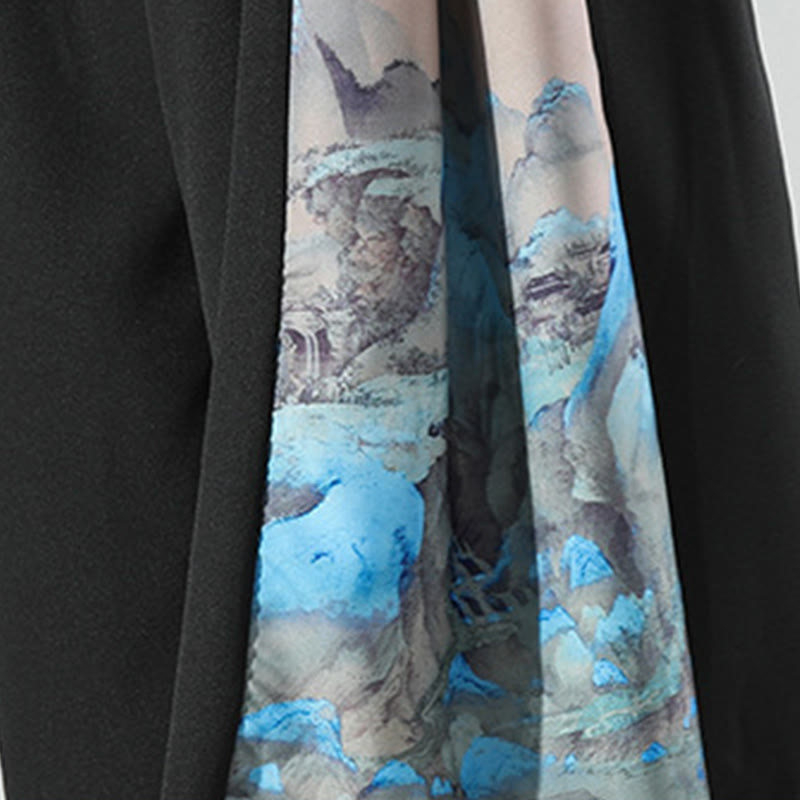 Buddha Stones Pantalon large pour homme à motif montagnes et rivières avec poches - image 8