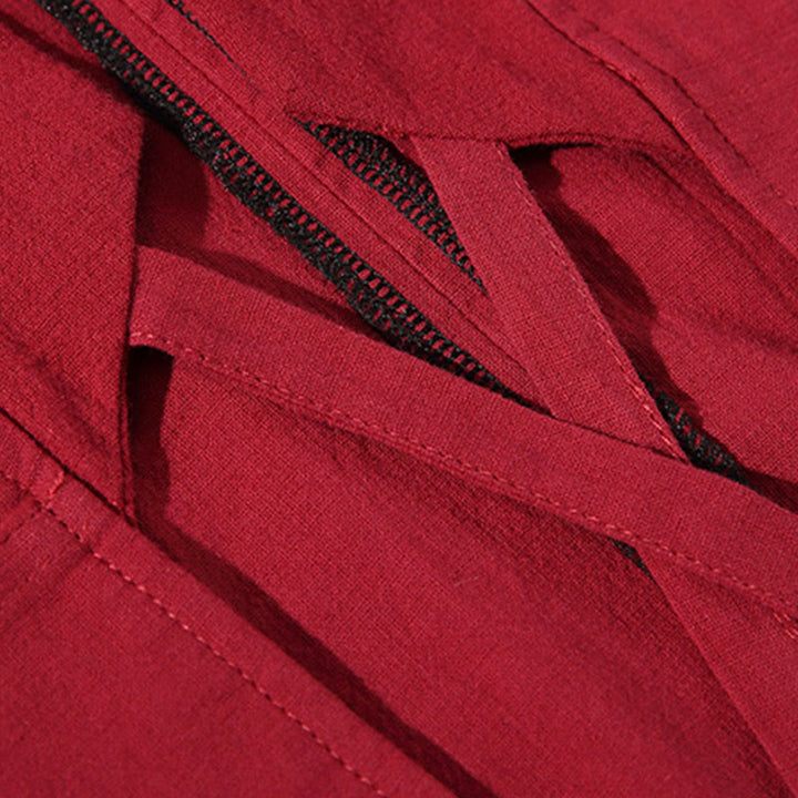 Veste kimono à lacets et manches trois-quarts pour homme, couleur unie, motif Buddha Stones , ouverte sur le devant - image 11