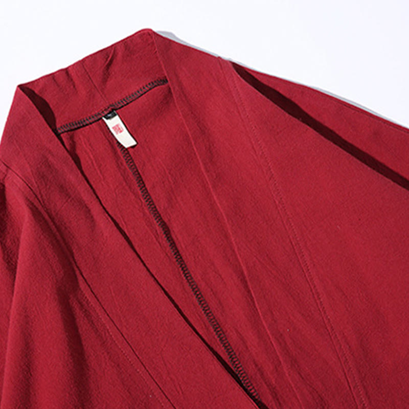 Kimono homme manches trois-quarts brodé avec Buddha Stones et grue blanche et nuages ​​de bon augure - image 6