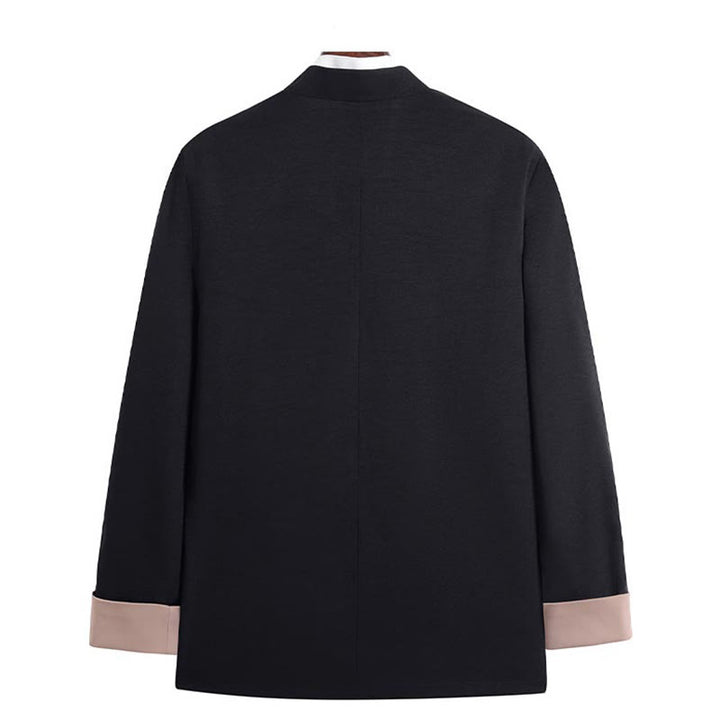 Veste à manches longues pour homme avec broderie de Buddha Stones et dragon et bouton grenouille - image 1