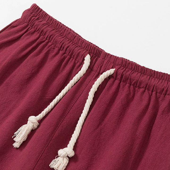 Ensemble 2 Buddha Stones et pantalon en coton uni à manches longues et boutons grenouille pour homme avec poches - image 10