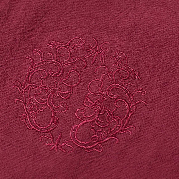Ensemble 2 Buddha Stones et pantalon en coton uni à manches longues et boutons grenouille pour homme avec poches - image 9