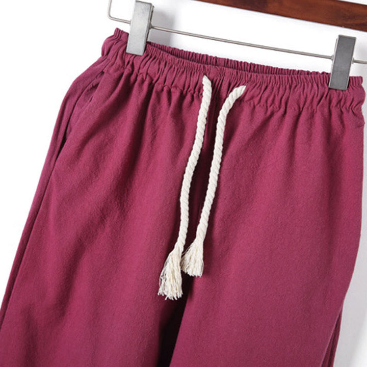 Ensemble 2 Buddha Stones et pantalon en coton à manches longues et boutons grenouille pour homme, couleur unie, avec poches - image 36