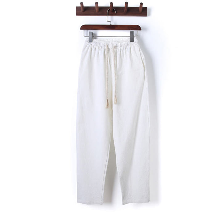 Ensemble 2 Buddha Stones et pantalon en coton à manches longues et boutons grenouille pour homme, couleur unie, avec poches - image 15