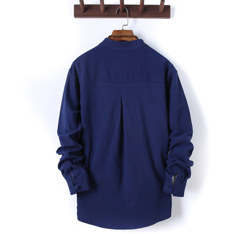 Ensemble 2 Buddha Stones et pantalon en coton à manches longues et boutons grenouille pour homme, couleur unie, avec poches - image 22