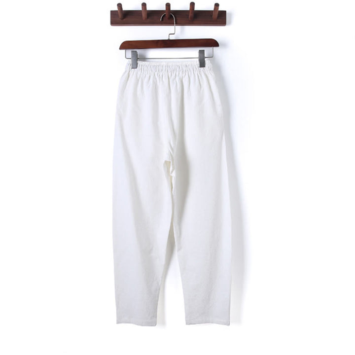 Ensemble 2 Buddha Stones et pantalon en coton à manches longues et boutons grenouille pour homme, couleur unie, avec poches - image 16
