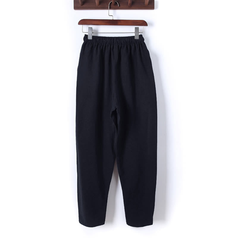 Ensemble 2 Buddha Stones et pantalon en coton à manches longues et boutons grenouille pour homme, couleur unie, avec poches - image 6