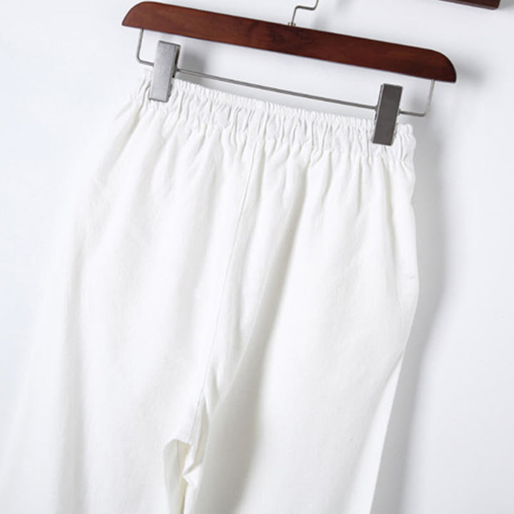 Ensemble 2 Buddha Stones et pantalon en coton à manches longues et boutons grenouille pour homme, couleur unie, avec poches - image 18