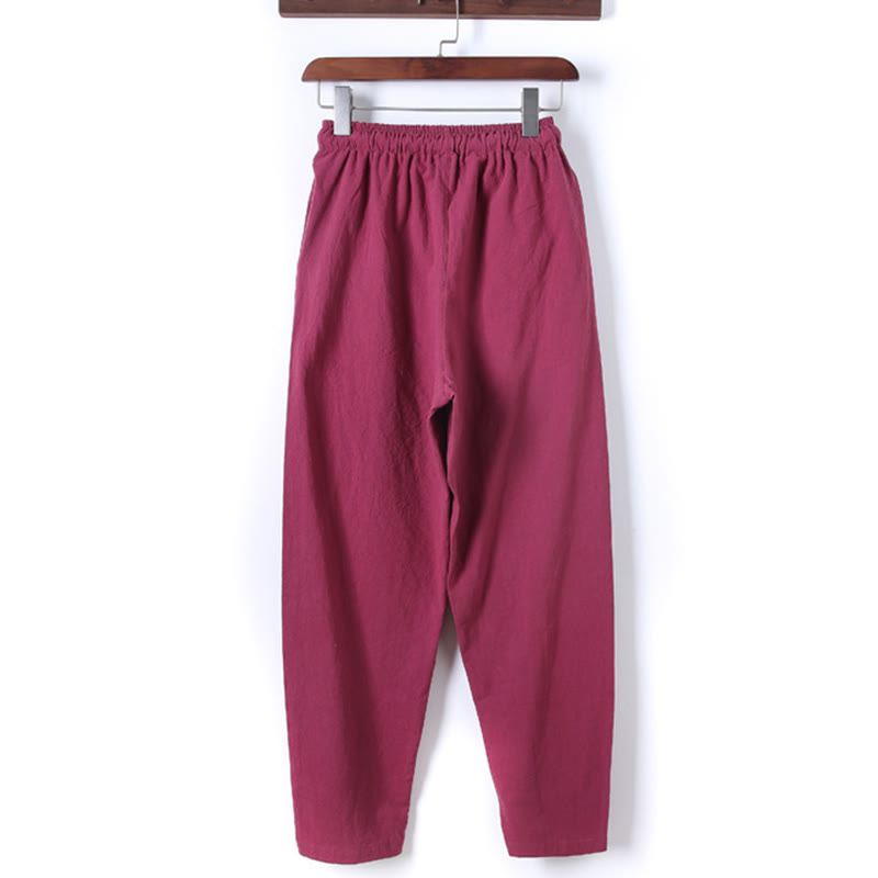 Ensemble 2 Buddha Stones et pantalon en coton à manches longues et boutons grenouille pour homme, couleur unie, avec poches - image 35