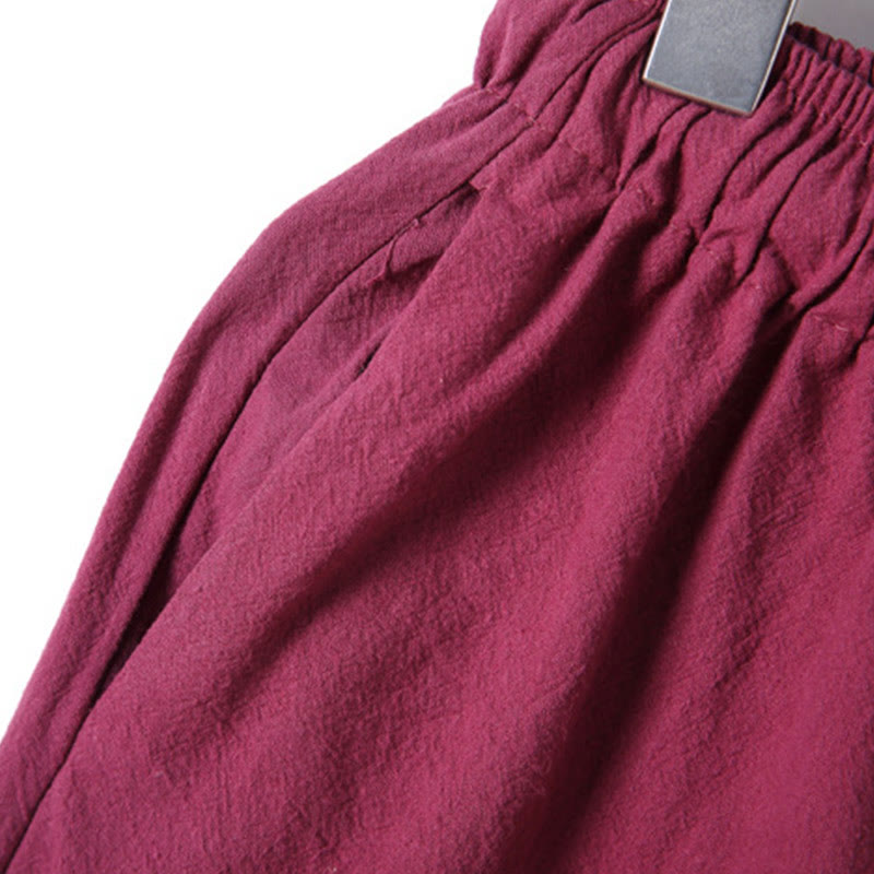 Ensemble 2 Buddha Stones et pantalon en coton à manches longues et boutons grenouille pour homme, couleur unie, avec poches - image 41