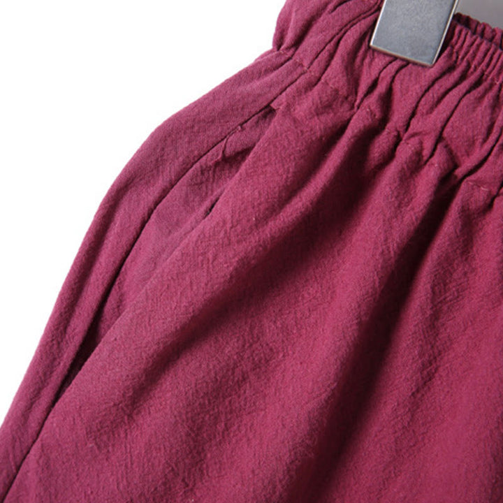 Ensemble 2 Buddha Stones et pantalon en coton à manches longues et boutons grenouille pour homme, couleur unie, avec poches - image 41