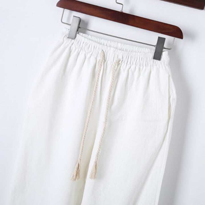 Ensemble 2 Buddha Stones et pantalon en coton à manches longues et boutons grenouille pour homme, couleur unie, avec poches - image 17
