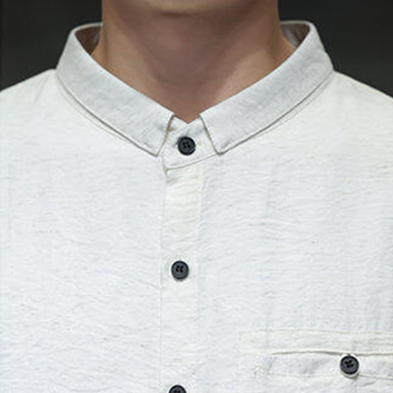 Chemise à manches longues pour homme, motif Buddha Stones, couleur unie, boutons, printemps - image 15